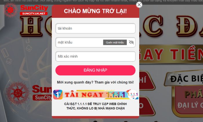 Bỏ túi lưu ý quan trọng khi đăng nhập Suncity